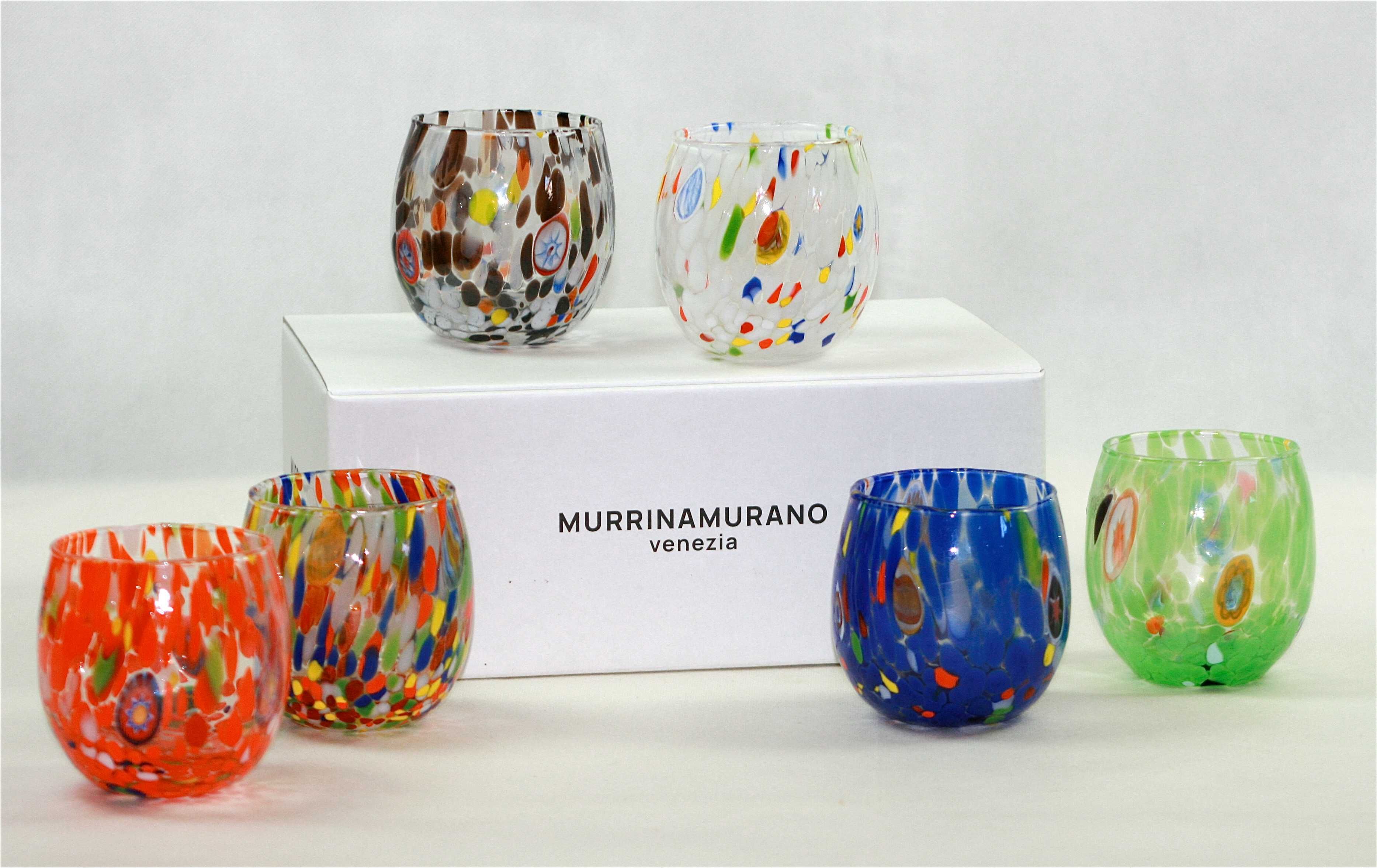 Conjunto de copos de vidro murano