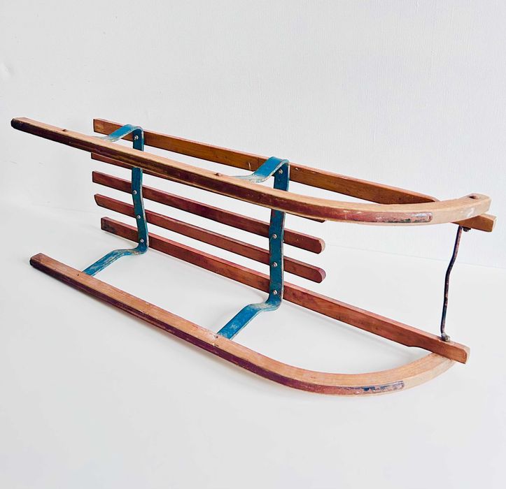 Sanki drewniane Davos Germina solidne sanki Retro PRL