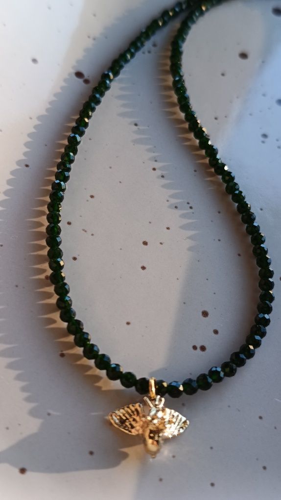 Naszyjnik handmade z kamienia naturalnego Szmaragd Nilu.
