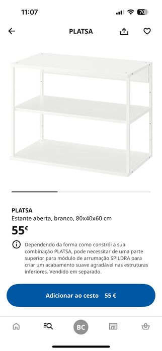 Estante aberta Ikea Platsa
