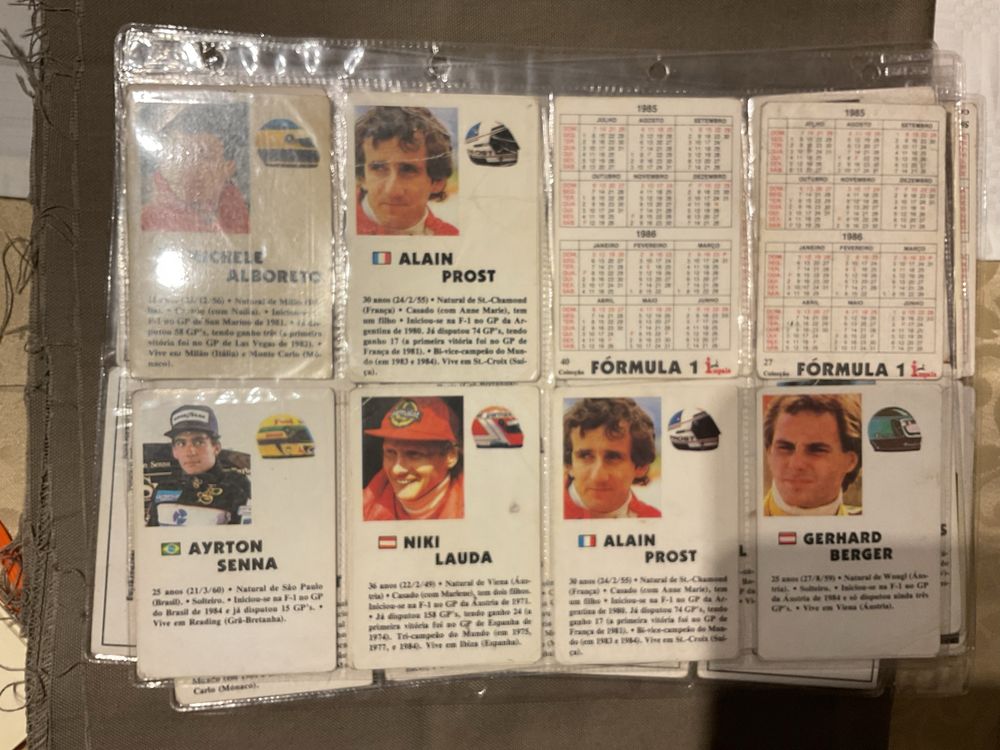 Lote de antigos calendários anos 80 Formula 1