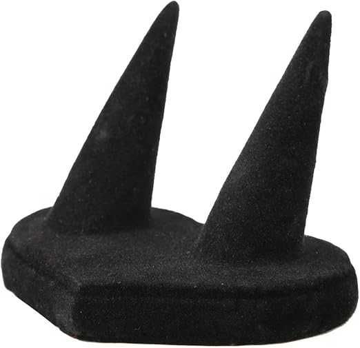 Ekspozytor, stojak podwójny na pierścionki w kształcie serca aksamitny