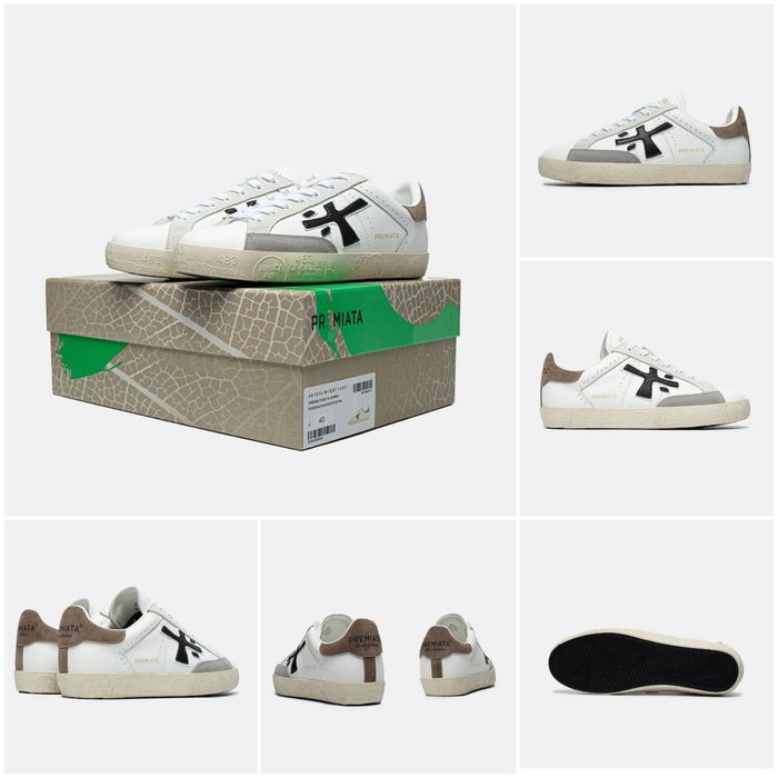 р36-41 Жіночі Кросівки Premiata Stevend 6660 leo white black beige