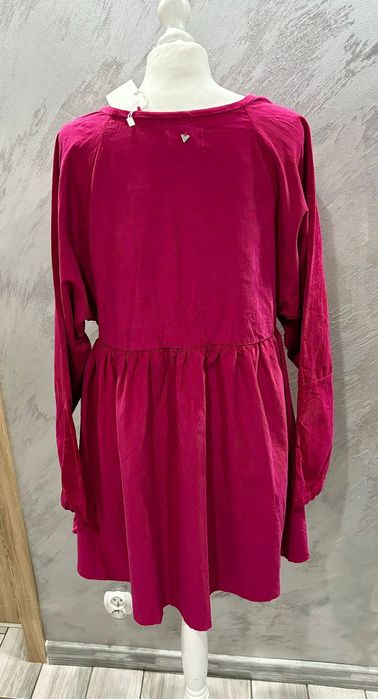 Piękna sukienka 40 fuksja róż na codzień do pracy luźna