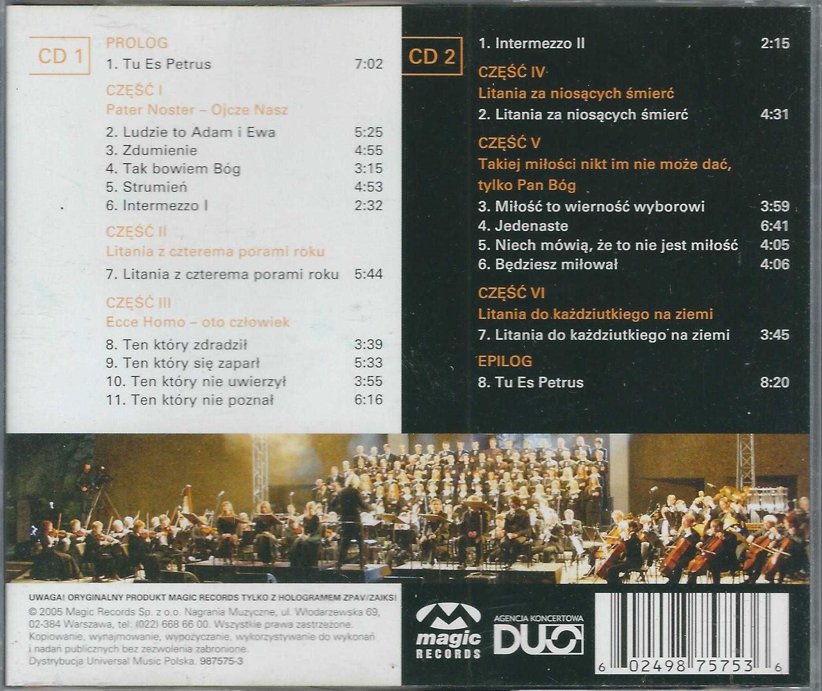 2 CD Piotr Rubik-Zbigniew Książek – Tu Es Petrus-Ty jesteś skała  2005