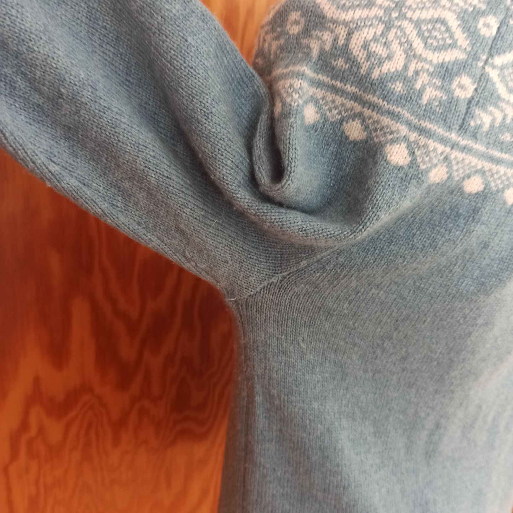 Wełniany sweter Arabella Addison 100% lambswool, skandynawski wzór, bł