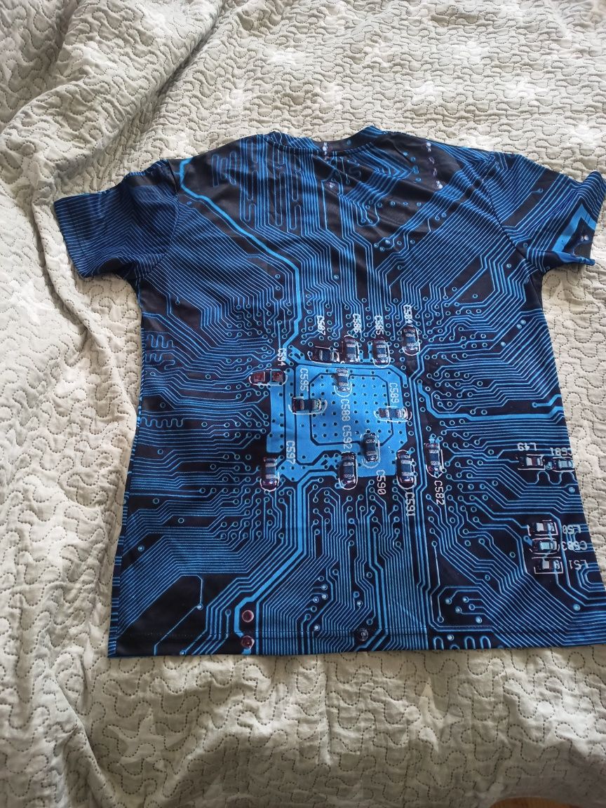 Koszulka ciekawa wizualiz elektronika płyta główna komputera