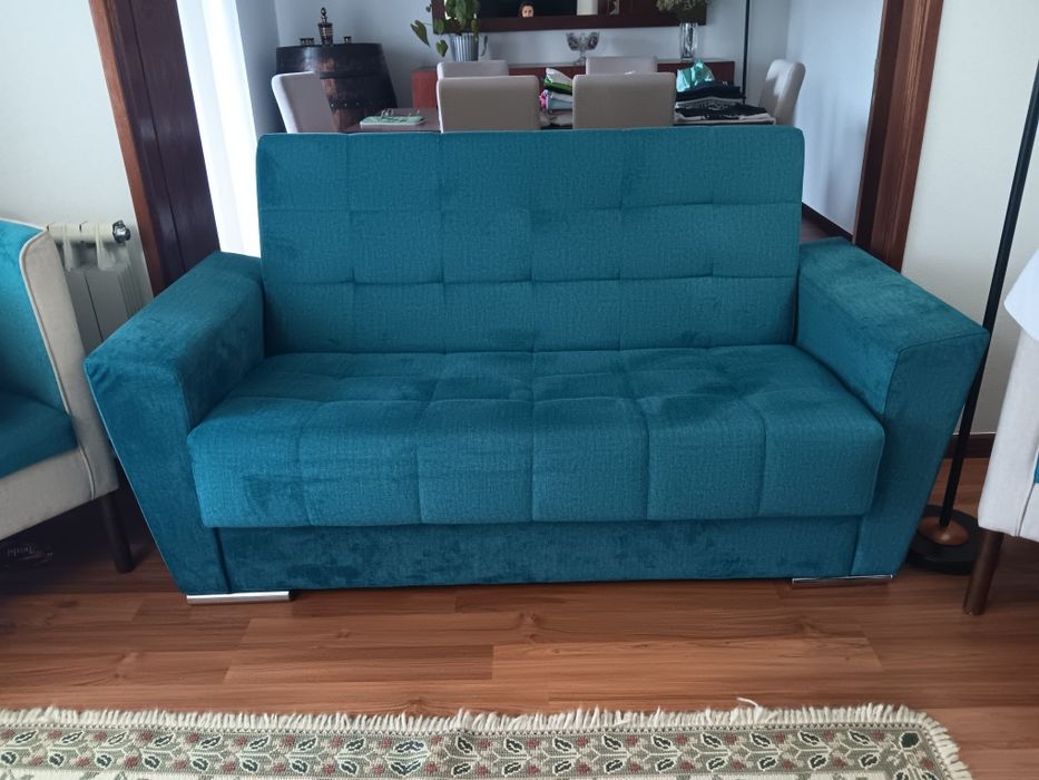 Sofá em tons Turquês
