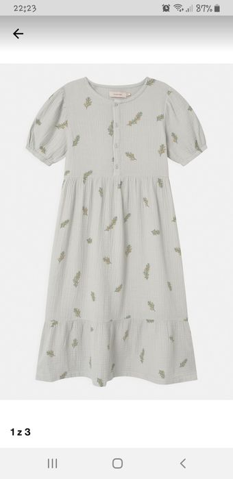 Sukienka Tiny Cottons oryginalan muślinowa miętową letnia vintage 122