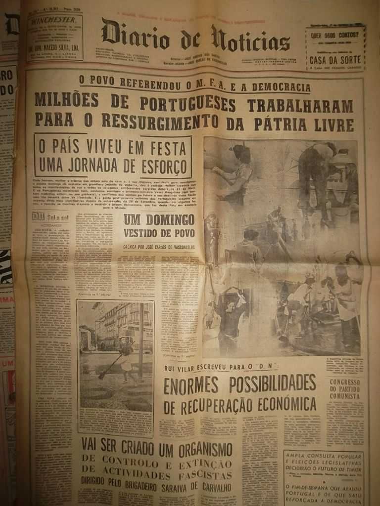 9 Jornais relativos ao 5 de OUTUBRO de 1974