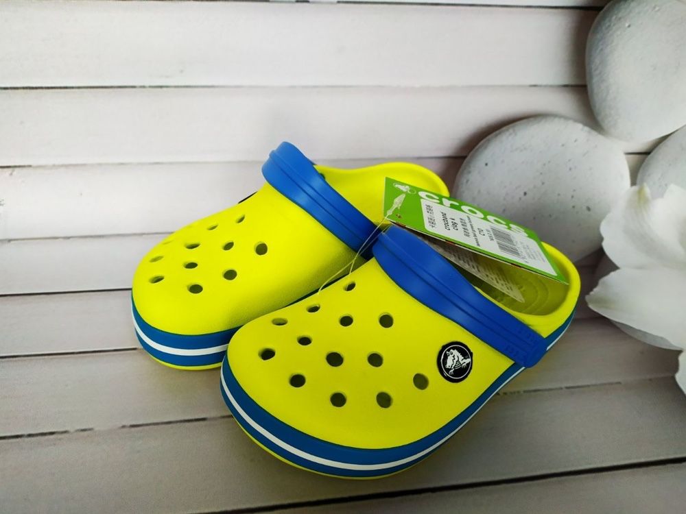 Детские кроксы сабо крокбенд Crocs Crocband  Купить 24 размер жёлтые