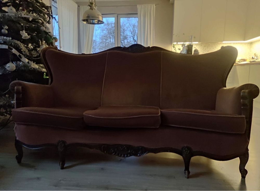 Stylowy zestaw mebli antycznych sofa + 2 fotele