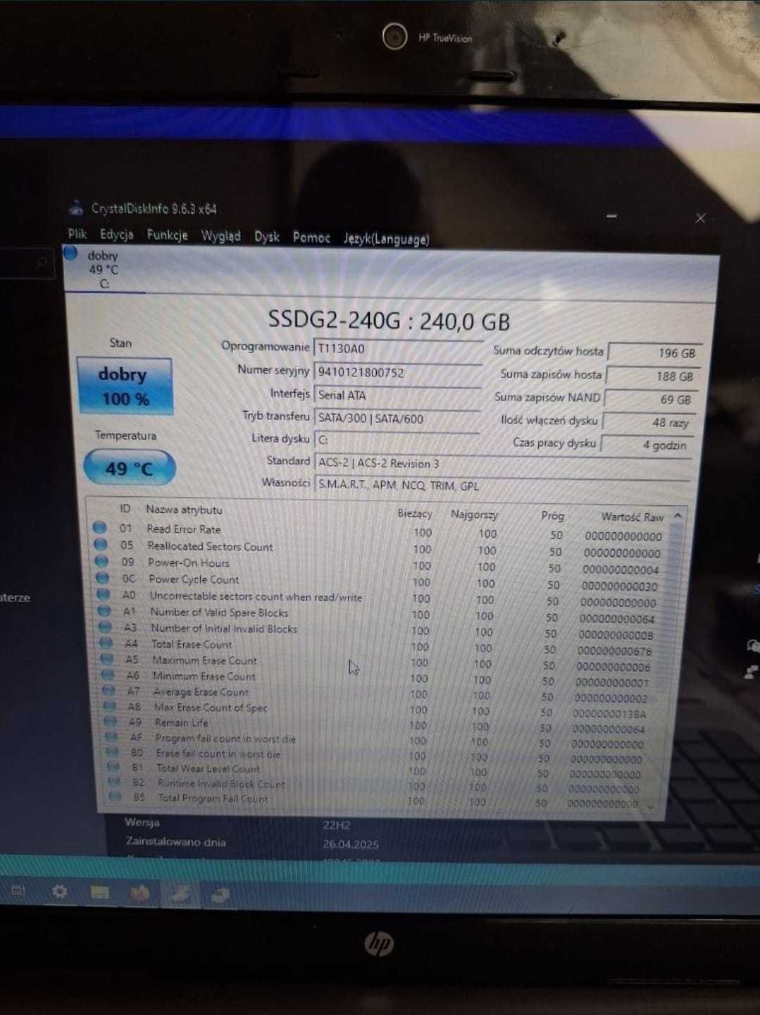 HP Pavilion dv7 i5 m450 8GB-ram 240GB-dysk SSD