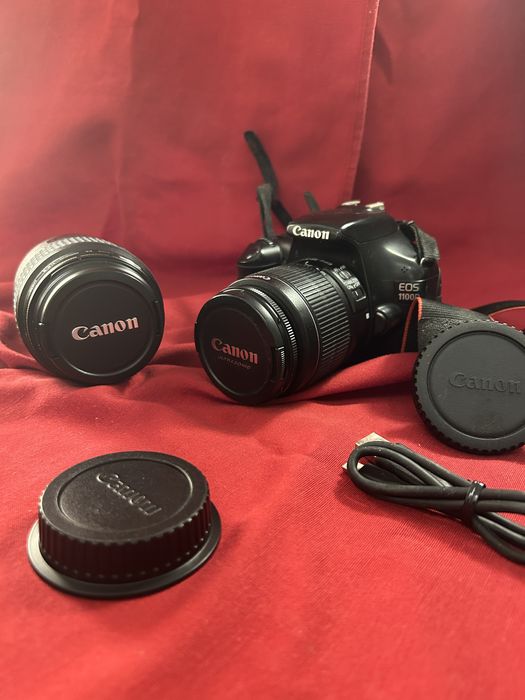 Máquina fotográfica Canon EOS 1100D Kit completo 2 lentes e acessórios