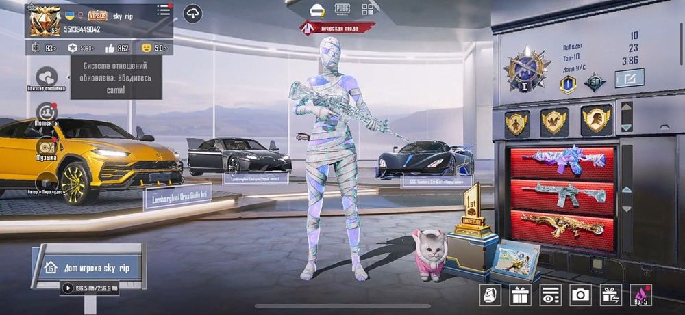 Аккаунт PUBG Mobile 11 золотих костюмів, 2 ламби, Х-костюм, 2 фул M416