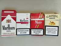 Maços tabaco vazios