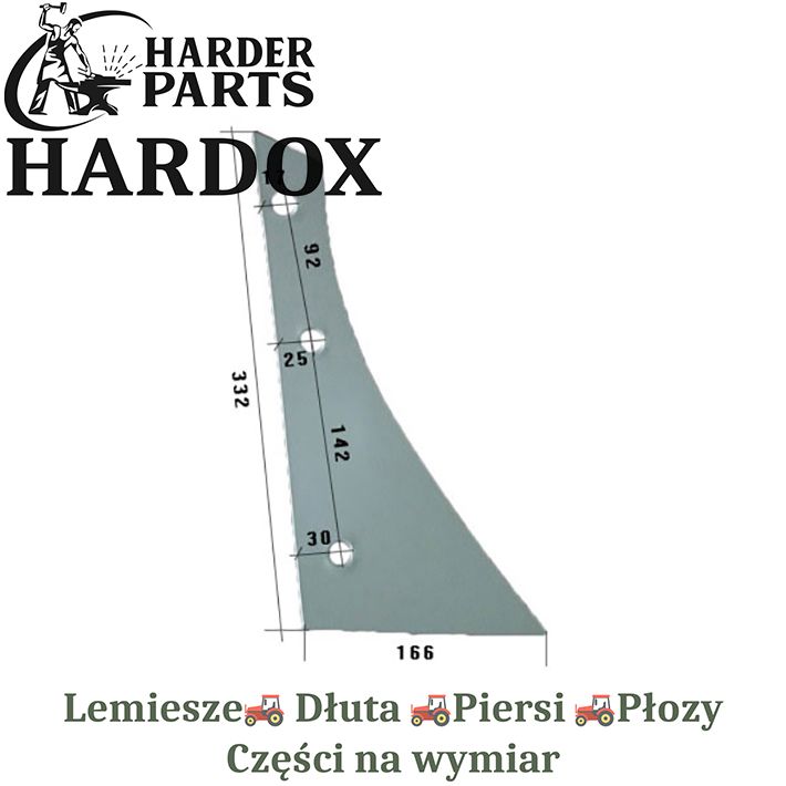 Pierś Kverneland HARDOX 073256/P części do pługa 2X lepsze niż Borowe