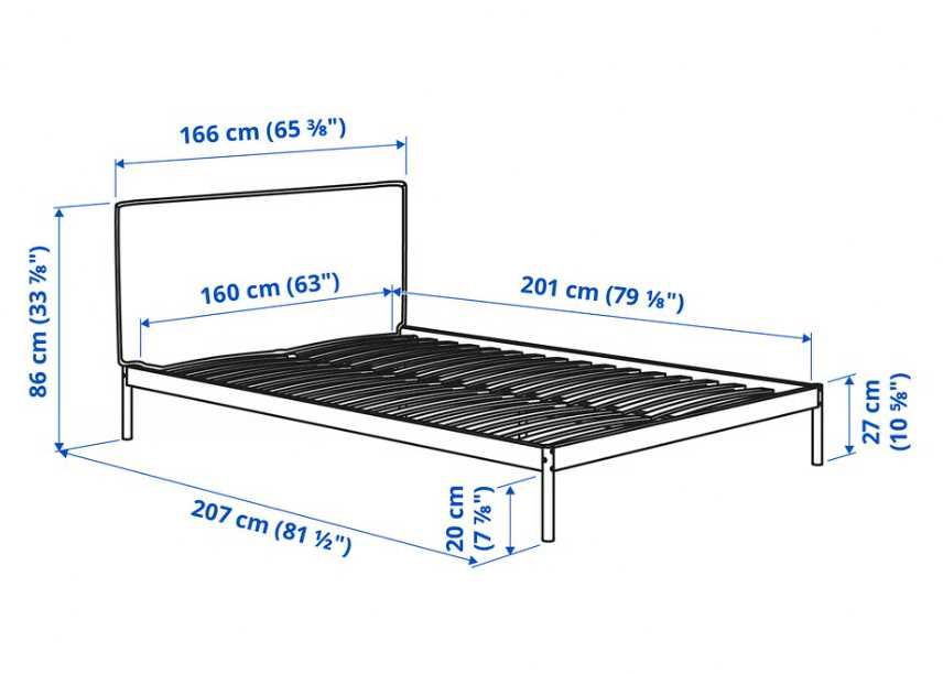 Estrutura de cama, branca/bege Vissle, 160x200 cm