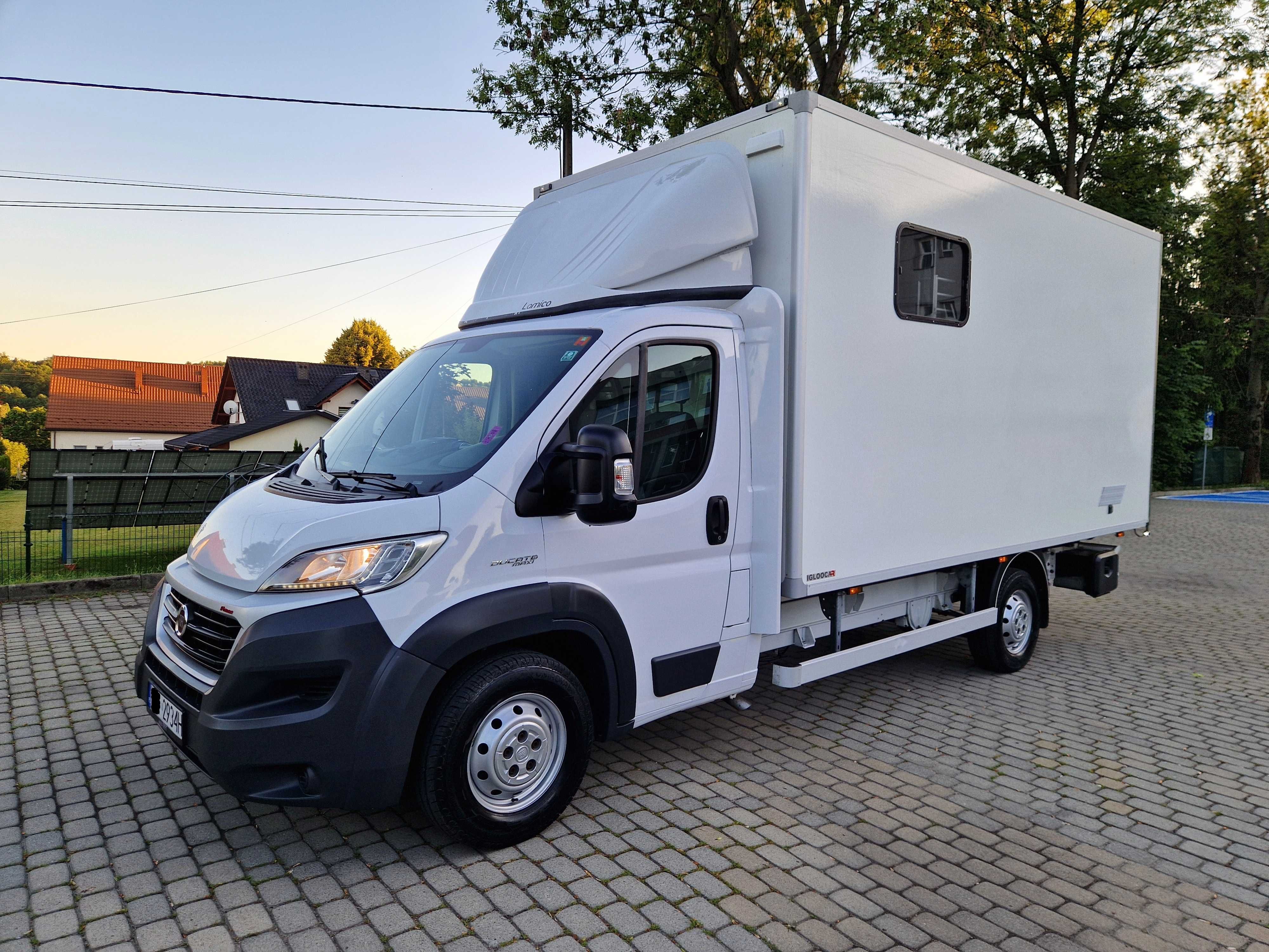 Fiat Ducato 180KM Max Kontener Izoterma Kamper Van Webasto Łóżko Klima
