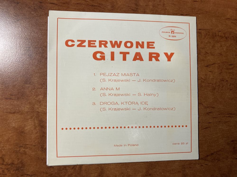 Unikat! Czerwone Gitary – Pejzaż miasta - N 0694 MUZA 1972 EP 7'