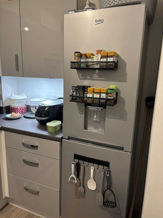 Przybory kuchenne 3 sztuki czarne magnetyczne do kuchni metalowe