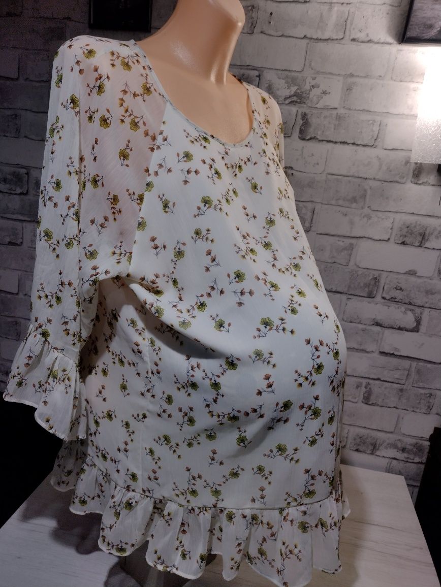 Ciążowa tunika bluzka bluzeczka zwiewna falbanki 3xl 46 George ciąża
