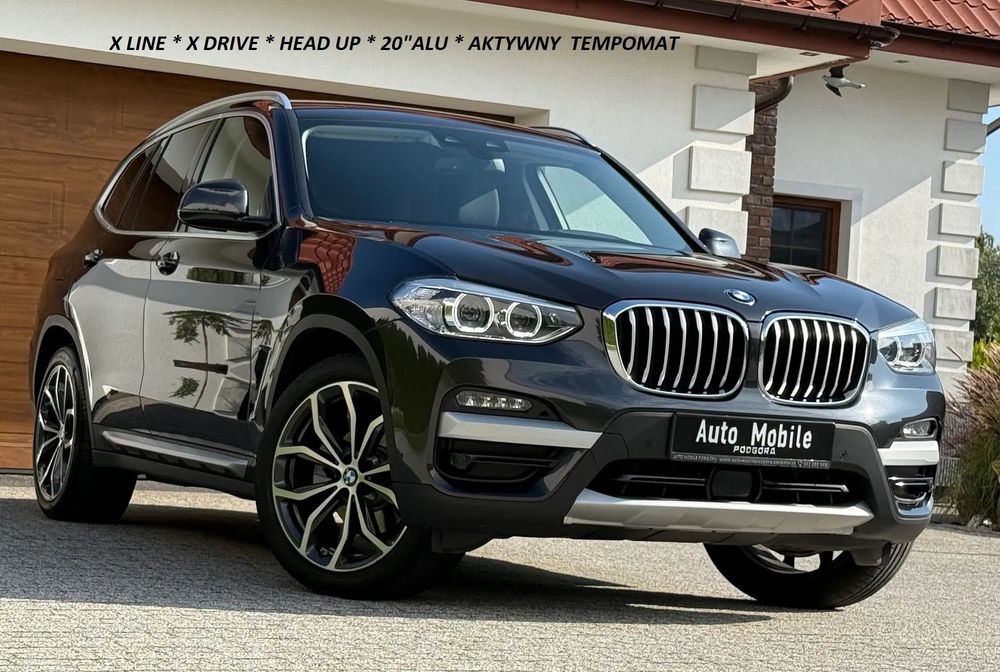 BMW X3 X LINE * 20"ALU* HEAD UP * Aktywny Tempomat * HAK *Duża Nawi * Virtual
