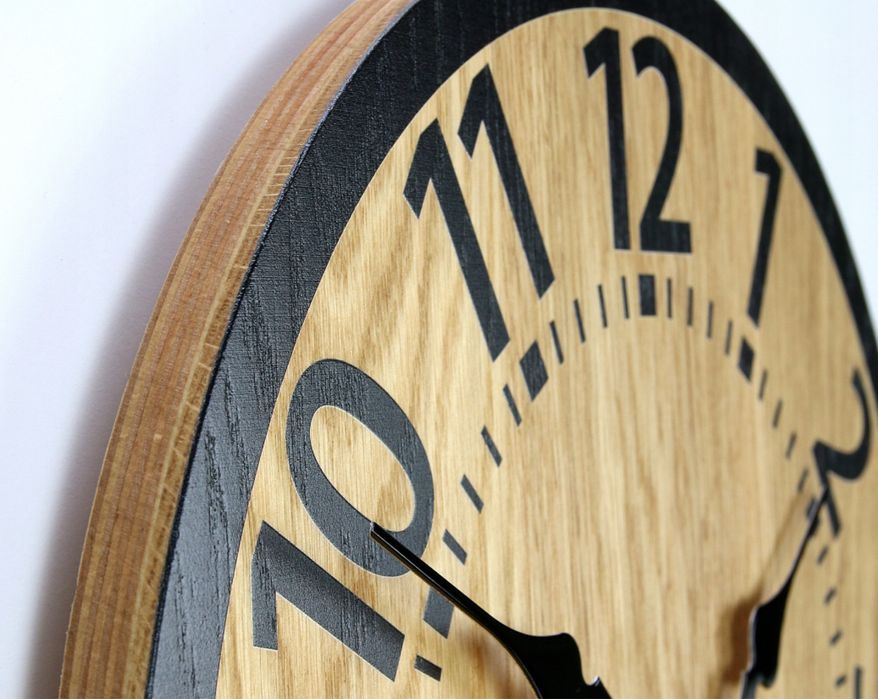 Zegar Ścienny Drewniany Duży Cichy 33 cm Berlin