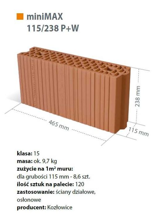 Pustak ceramiczny Minimax 11,5 HDS
