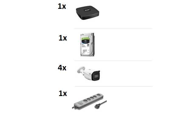 Zestaw Profesjonalnego Monitoringu IP 4 Kamer, 4K UHD, powiadomienia