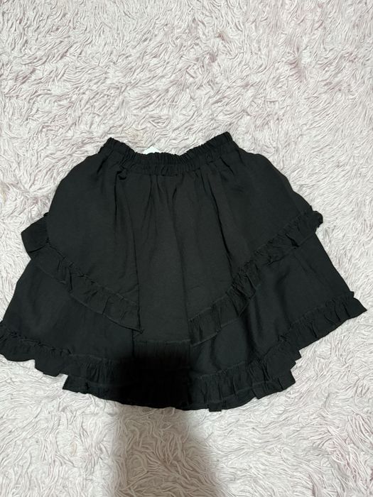 Жіноча спідниця з льону/ чорна спідниця