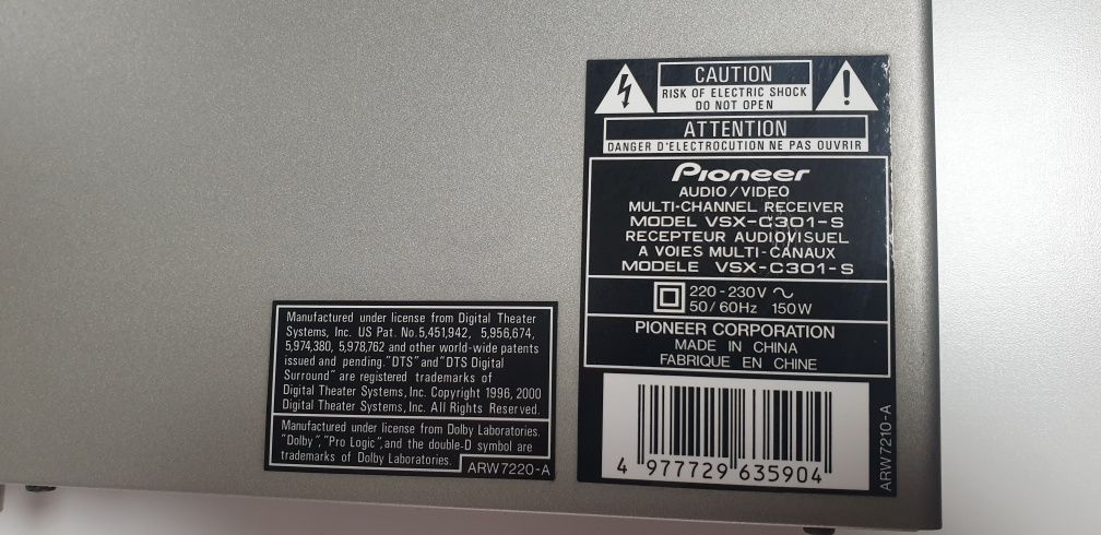 Amplificador AV Pioneer VSX-C301 NOVO