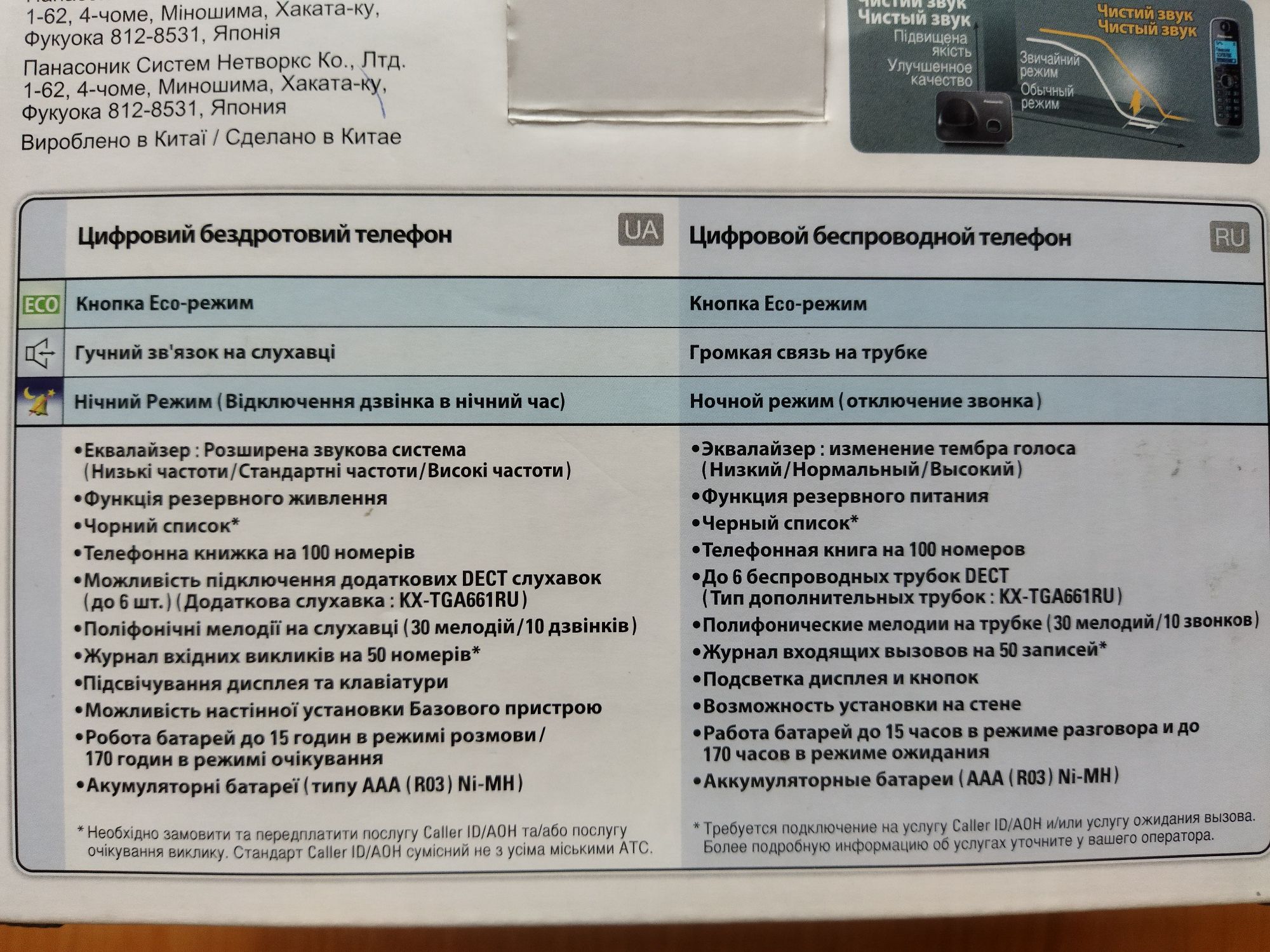 Телефон Panasonic kx-tg6611ua