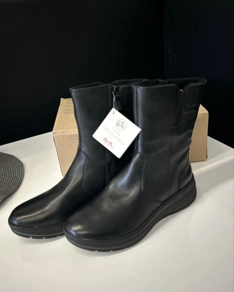 Nowe botki sztyblety buty zimowe ocieplane ARA wełniane czarne