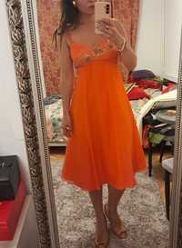 Jedwabna pomarańczowa letnia sukienka Monsoon rozm. M