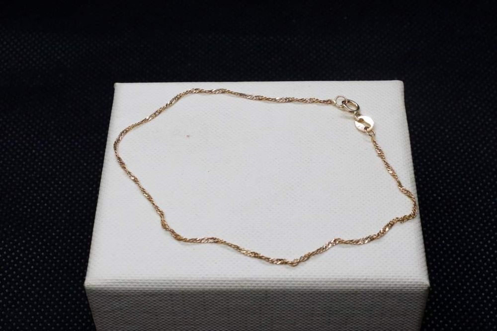 Złota Bransoletka splot Singapur