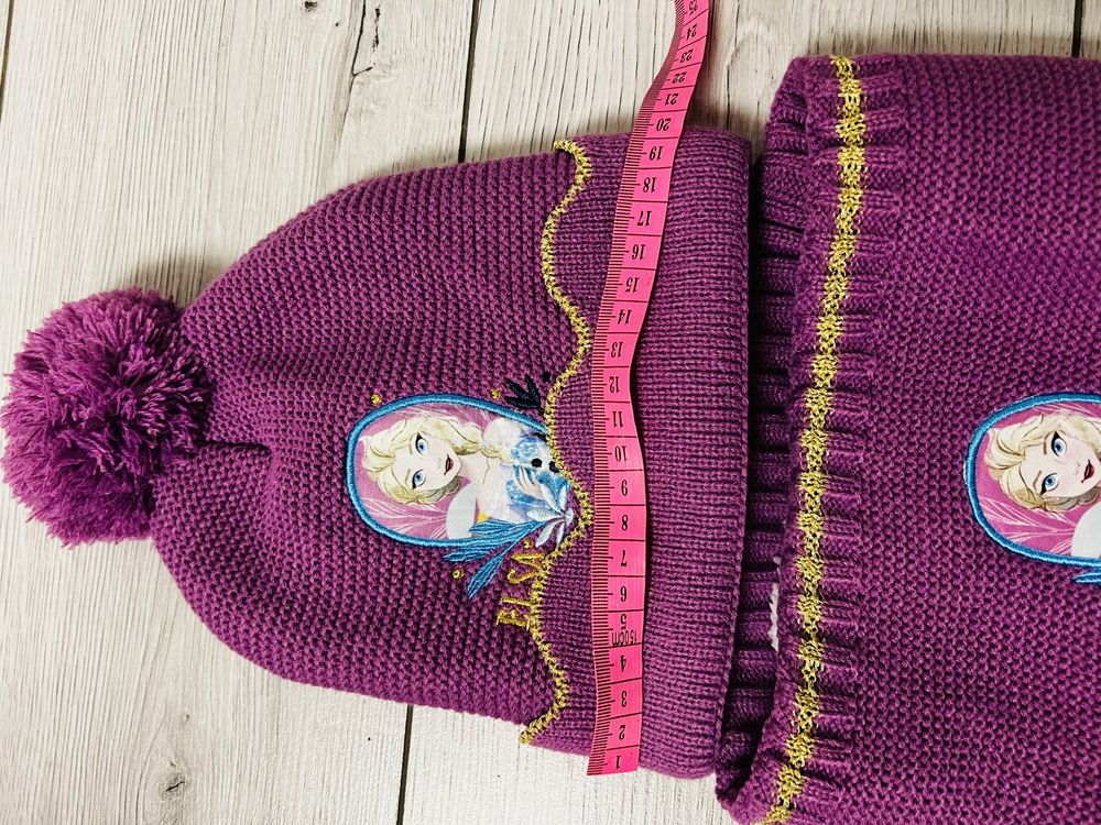Komplet czapka zimowa i komin Elsa Kraina Lodu