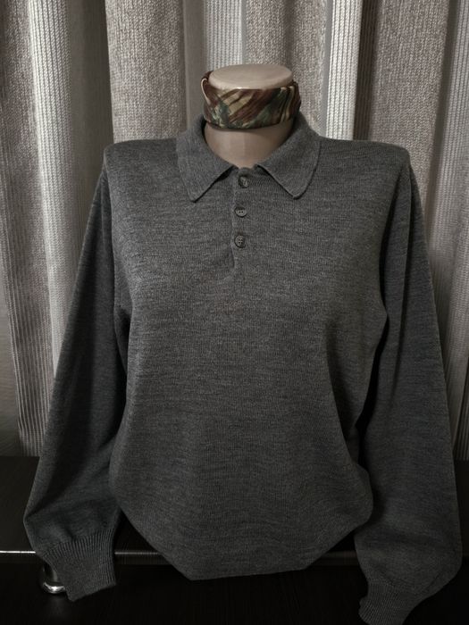 Шерстяной бесшовный джемпер-поло M&S COLLECTION