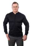 Koszula czarna meska slim fit ze stojka kryte guzik Stylovy 105 - XXXL