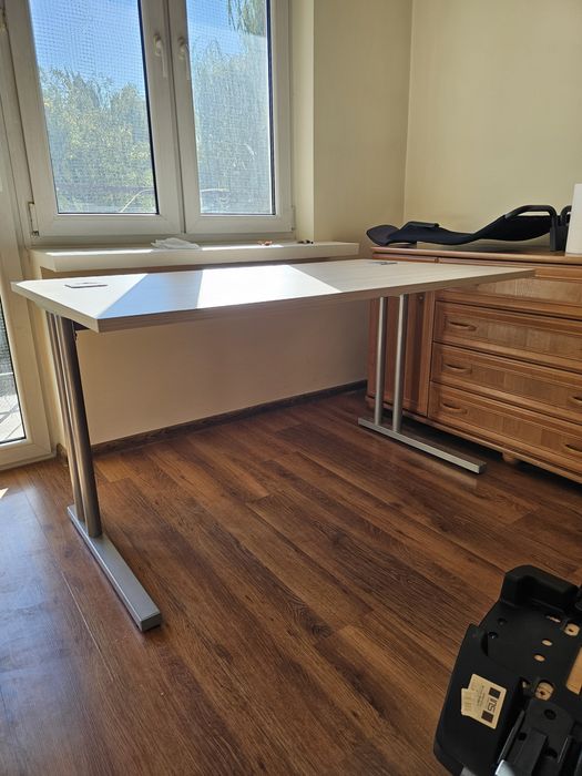 Biurko 140x80 gamingowe do gier pracy przelotki+uchwyt solidne duże