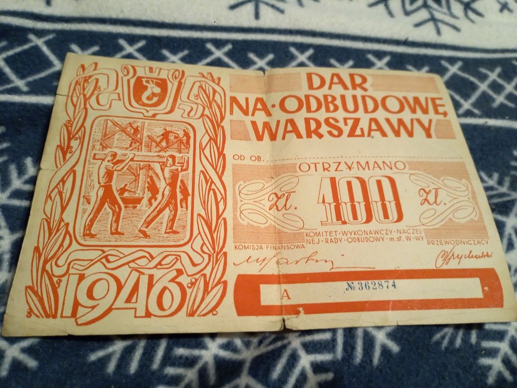 Dar na odbudowę Warszawy. 1946 rok