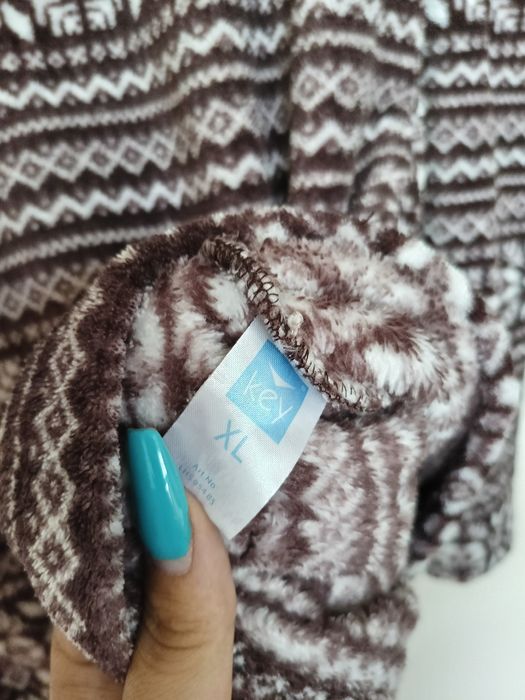 Ciepła bluza polarowa KEY XL we wzory norweskie