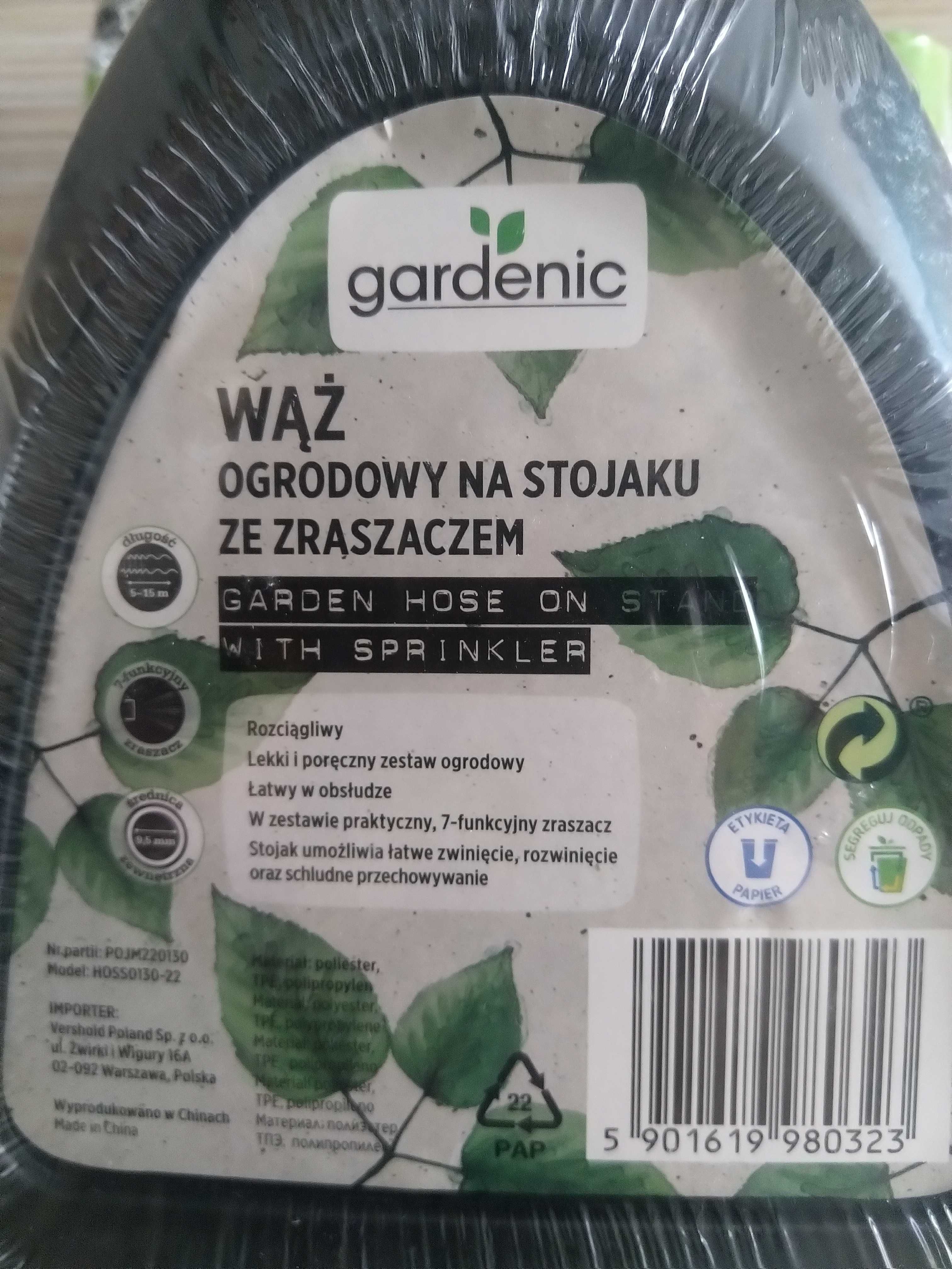 NAJTANIEJ Wąż Rozciągliwy Elastyczny Na Stojaku 15m Stojak Zraszacz