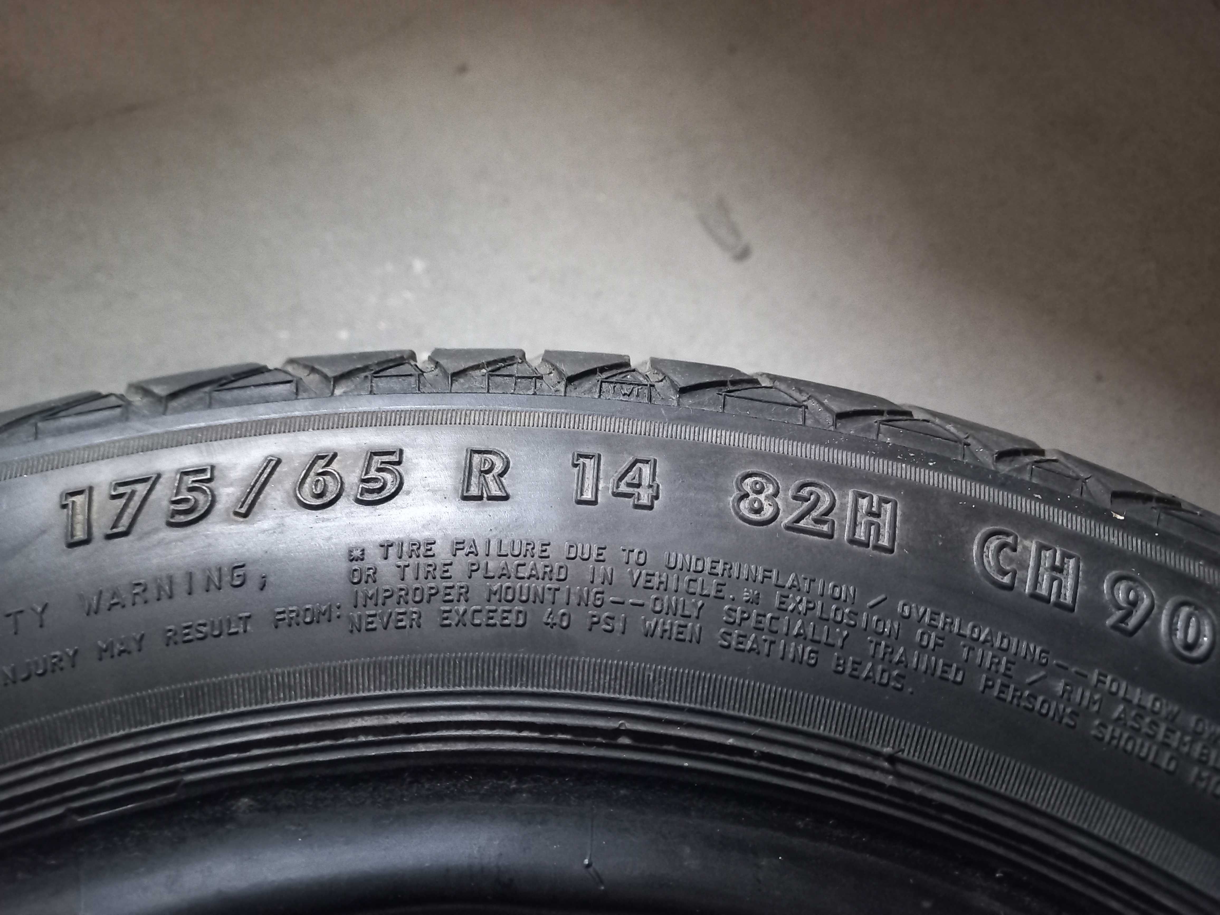 Continental Supercontakt 175/65 R 14, stan bdb, 7 mm bieżnika