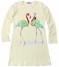 Sukienka z cekinowymi flamingami 146
