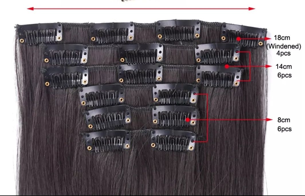 Włosy kręcone syntetyczne 16 klipów