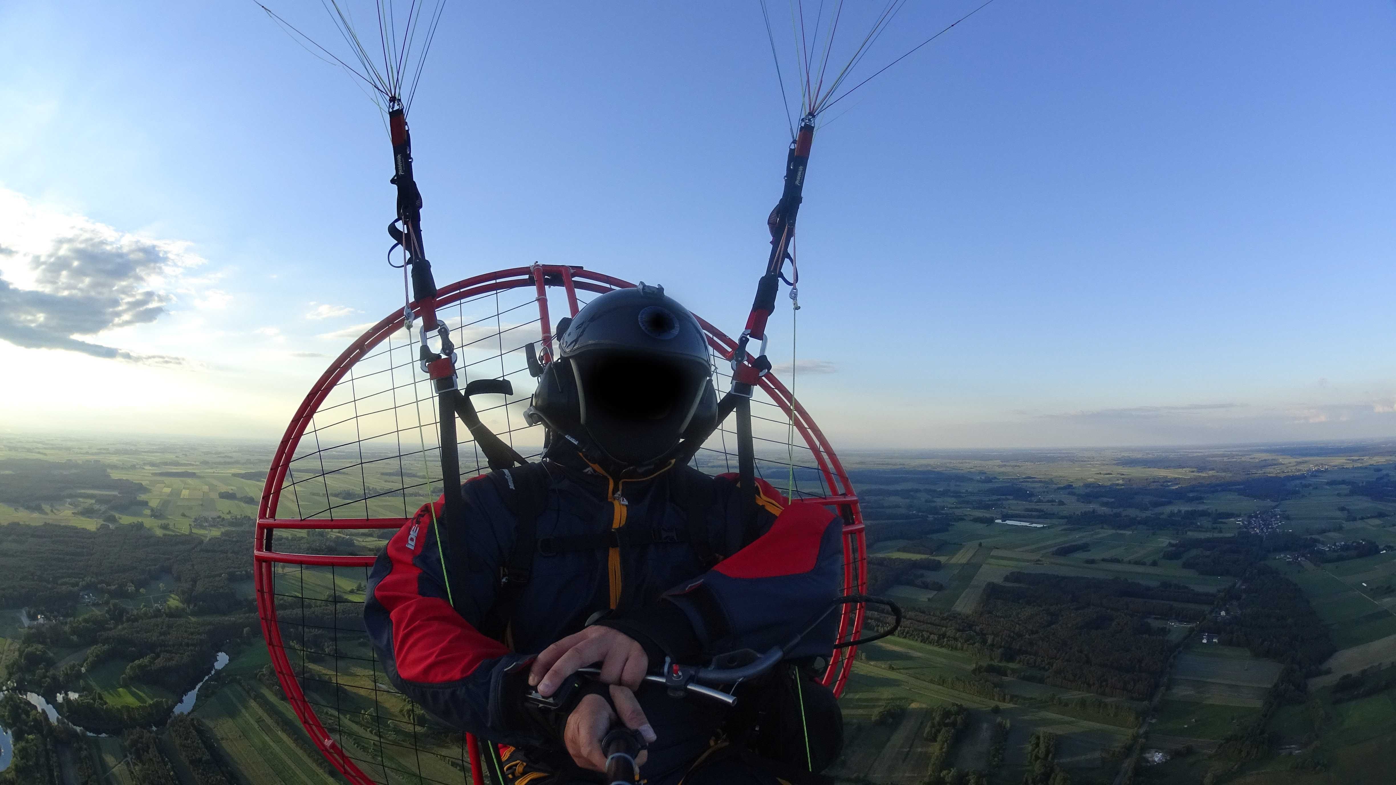 Zestaw napęd PPG C-max skrzydło Revo 2, kask, kombinezon idefly M