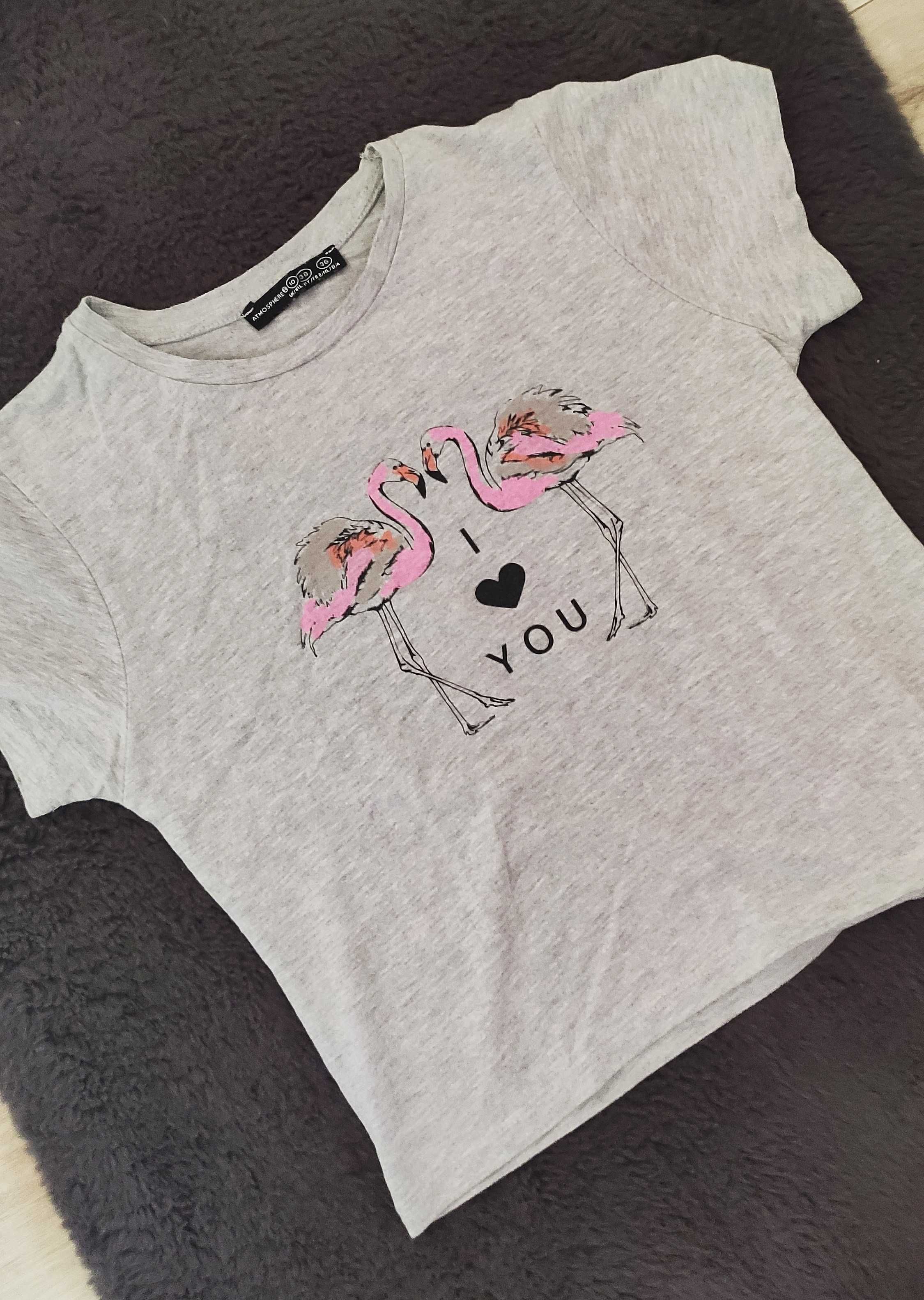 Rozmiar S 36 modny blogerski crop top z motywem flamingów