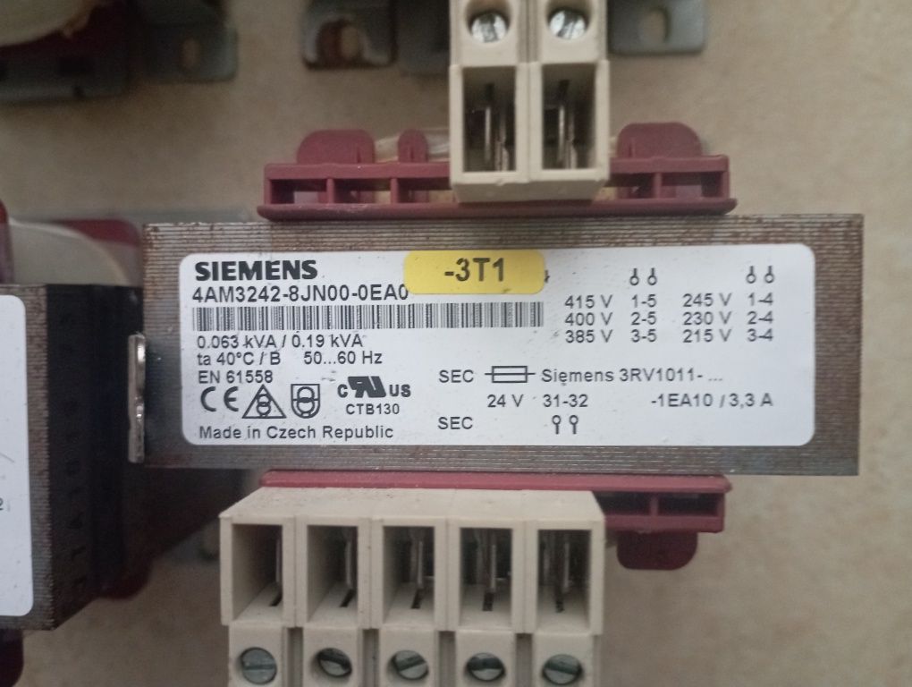 2 transformatory Siemens - 400v/230v-24v