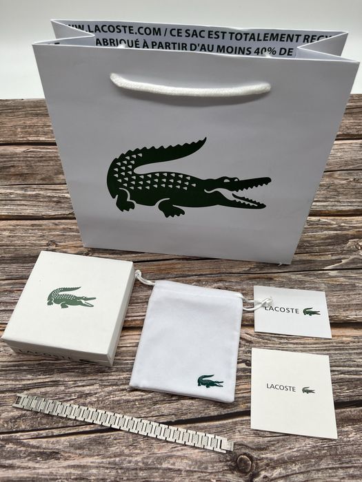 Bransoleta Meska Lacoste Metropole Nowa Srebrna